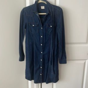 Gap 1969 women’s denim belted dress